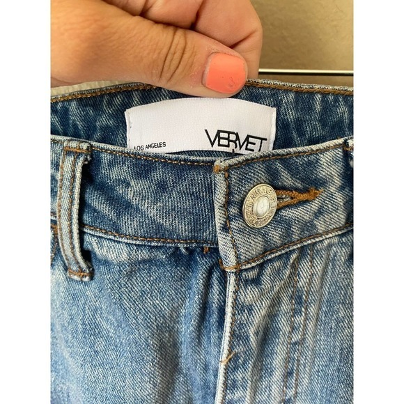 Vervet High Rise Distressed Denim Mini Skirt - Picture 2 of 9